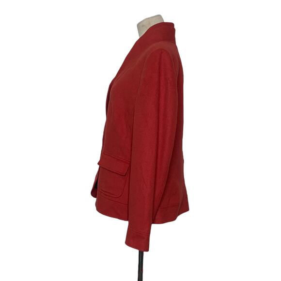 Albert Nipon orange wool snap buttons blazer size 12 - Picture 5 of 8